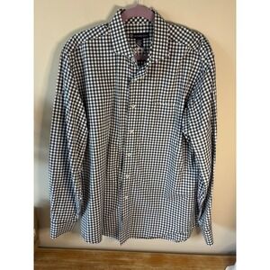 Oxford Golf Mens Gingham Button Down Shirt Navy White Cleveland Golf XXIO L